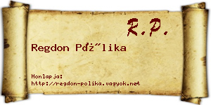 Regdon Pólika névjegykártya